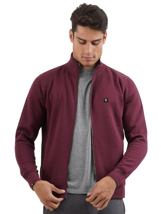 Magnetic North Men's Sweatshirt Jacket with Pockets Burgundy