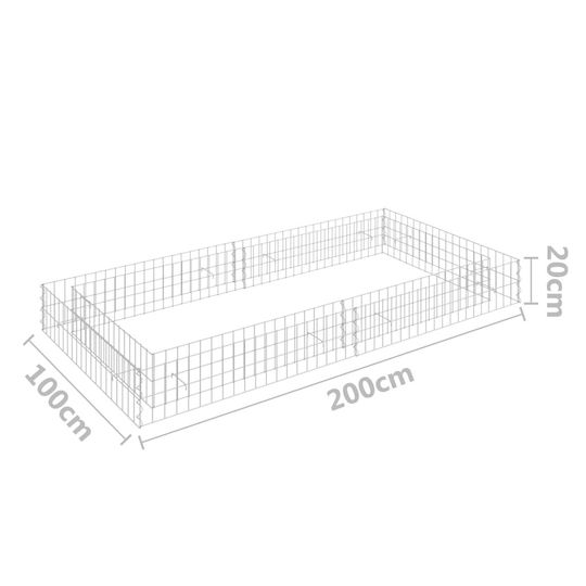 vidaXL Gabin Box pentru Împrejmuire Grădină Galvanizat 200x100x20buc 1buc Silver