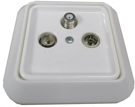 Aliberti TV, Satellite, and Radio Antenna Socket Aerial in White color 02005