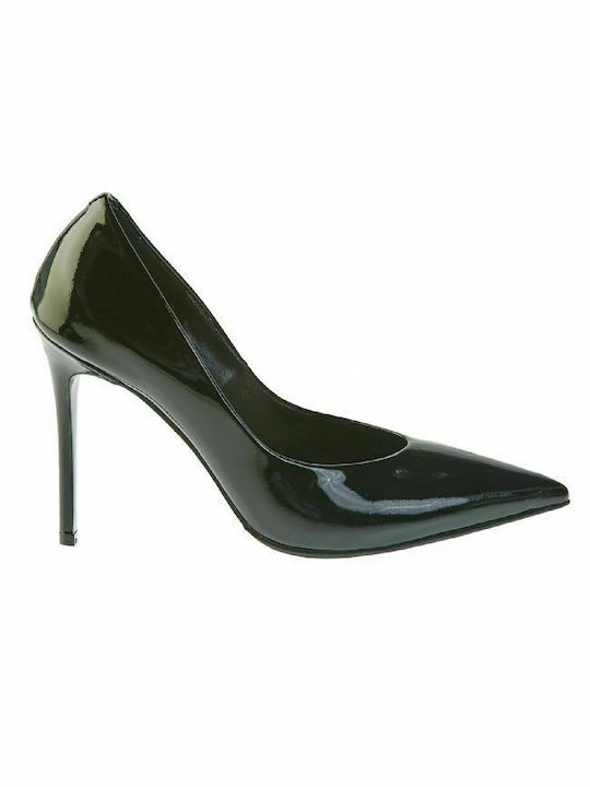 Elenross GS05475W Leather Italian patent leather pump - Black