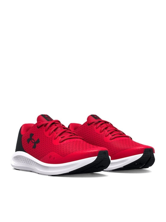 Charged Pursuit 3 Kids Sports Shoes Running with Laces Red