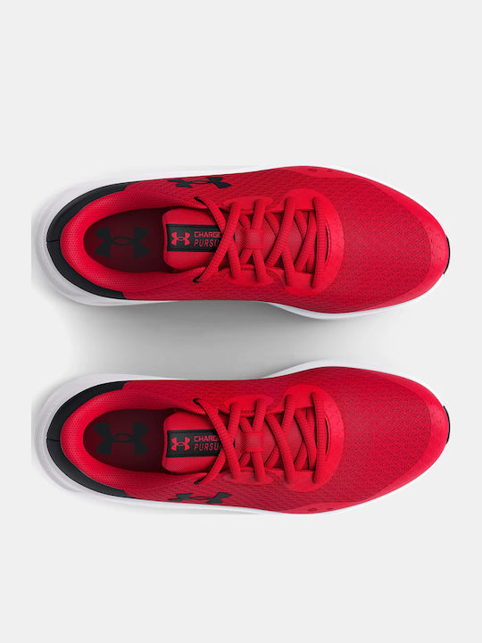 Charged Pursuit 3 Kids Sports Shoes Running with Laces Red