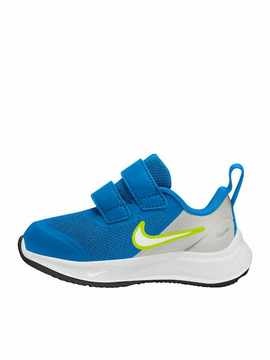 Star Runner Star Runner 3 Kids Sports Shoes Running with Hoop & Loop Closure Grey Fog / White / Photo Blue / Atomic Green