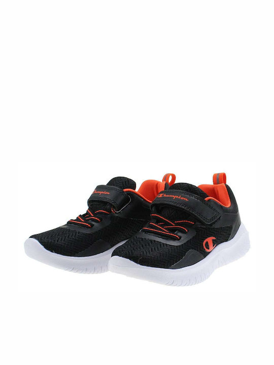 Kids Sports Shoes Running with Hoop & Loop Closure Black
