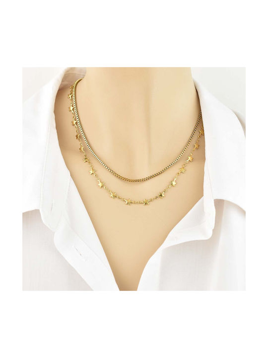 Allstar Chain Gold 6MM Kette Halskette aus Edelstahl 316L 60 cm