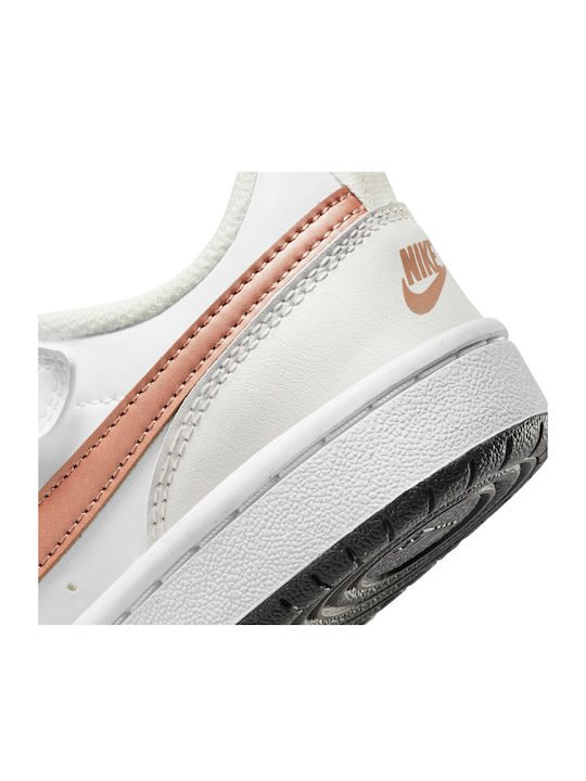 Court Court Borough Low 2 Kids Sports Shoes Basketball with Hoop & Loop Closure White / Metallic Bronze / Summit White
