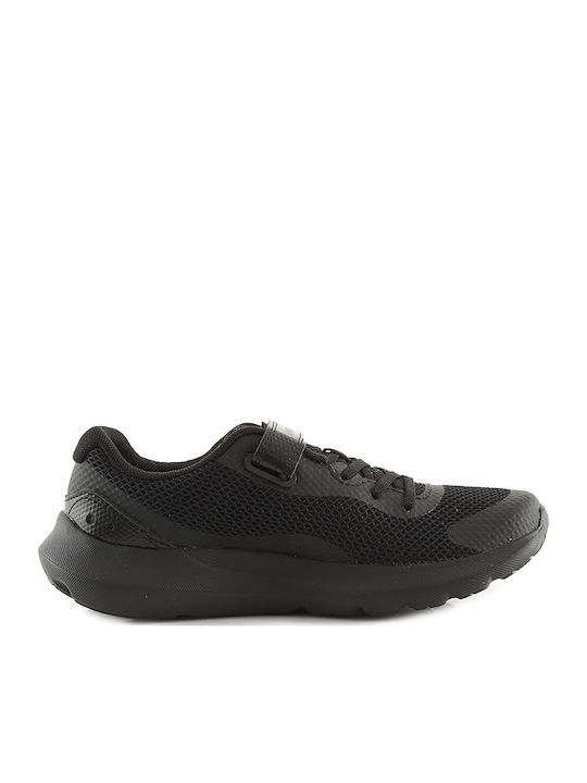 Surge 3 Kids Sports Shoes Running with Hoop & Loop Closure Black