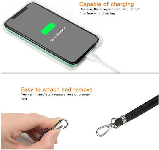 TelForceOne Universal Lanyard Neck Strap for Mobile Phones Black