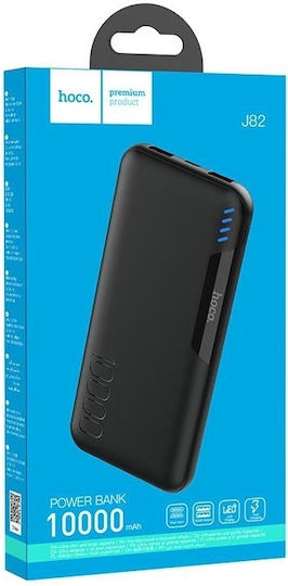 Hoco J82 Power Bank 10000mAh with 2 USB-A Ports Black