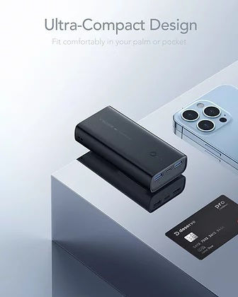 Veger ACE100 Power Bank 10000mAh 20W με 2 Θύρες USB-A και Θύρα USB-C Power Delivery / Quick Charge 3.0 Μαύρο