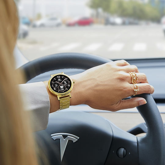 Marea Β61002 40mm Smartwatch με Παλμογράφο (Χρυσό / Ασημί)