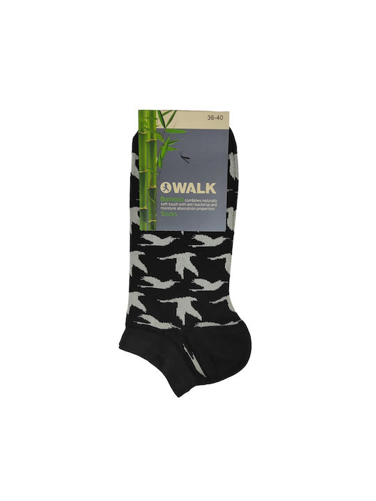 Walk Birds Women's Patterned Socks Black