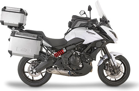 Kappa Moto K-Venture Monokey Σετ Πλαϊνές Βαλίτσες Μοτοσυκλέτας Αλουμινίου 37lt σε Ασημί Χρώμα