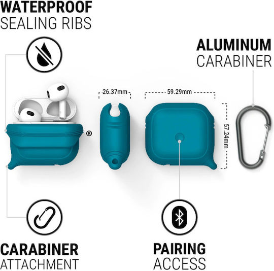 Catalyst Influence Θήκη Σιλικόνης με Γάντζο σε Μπλε χρώμα για Apple AirPods 3