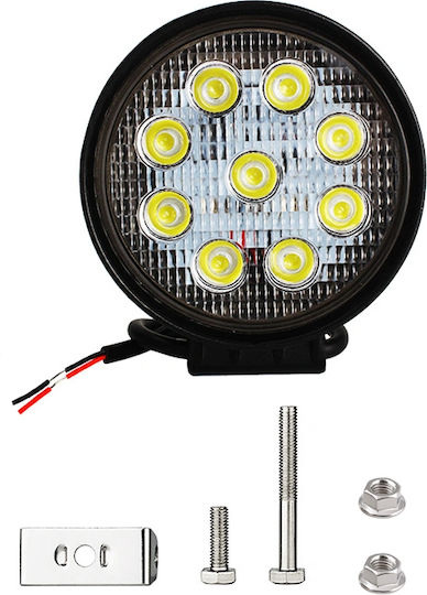 Autoline Кръглаς Водоустойчив Фарове за кола LED Универсален 12 - 30V 27W 11.8см 1бр