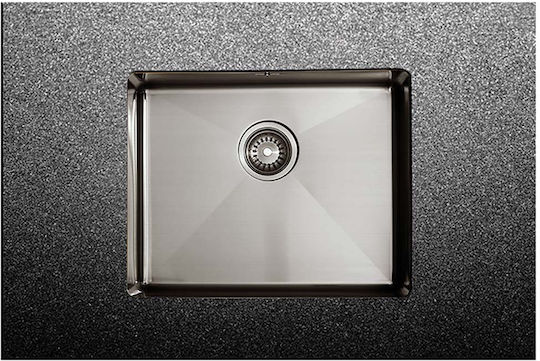 Fortinox Squadro 28054-411 Undermount Sink Inox Brushed W54xD44cm Black Brushed PVD