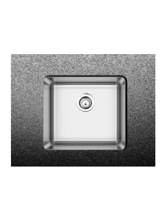 Fortinox Squadro 28045 108-28045-110 Undermount Sink Inox Satin W49xD44cm Silver