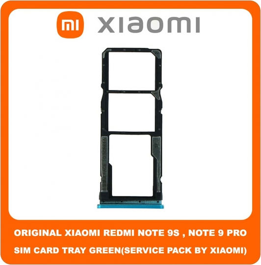 Βάση Κάρτας SIM & SD Πράσινο για Redmi Note 9S