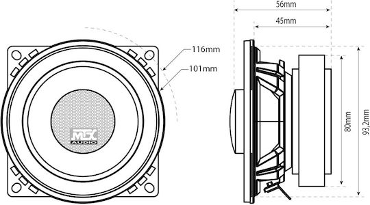 MTX Σετ Ηχεία Αυτοκινήτου 4" με 40W RMS (2 Δρόμων)
