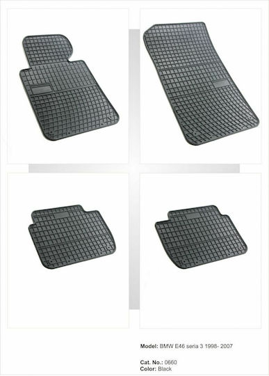 Frogum Set of Front and Rear Mats 4pcs for BMW E46 / Series 3 1998-2007 Black