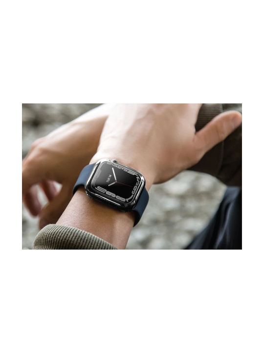 Uniq Glase Dual Pack Silicone Case Clear-Smoke for Apple Watch Series 7 41mm