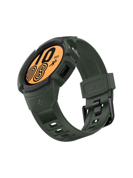 Spigen Rugged Armor Pro Silicone Case Military Green for Galaxy Watch 4 44mm