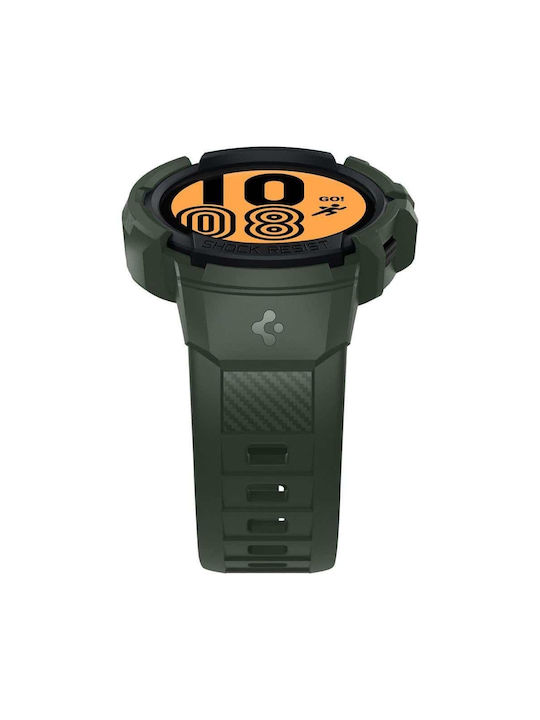 Spigen Rugged Armor Pro Silicone Case Military Green for Galaxy Watch 4 44mm