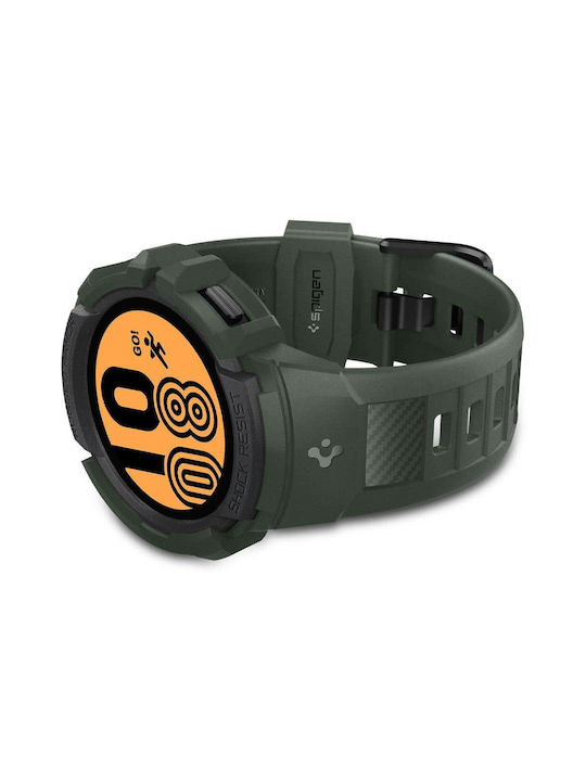 Spigen Rugged Armor Pro Silicone Case Military Green for Galaxy Watch 4 44mm