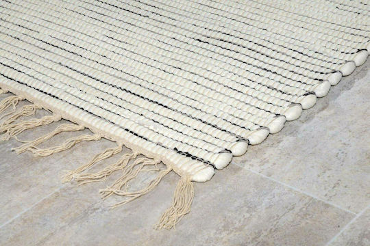 Tzikas Carpets Natura 30160-090 Χειροποίητο Χαλί Ορθογώνιο με Κρόσια Ecru 140x200cm