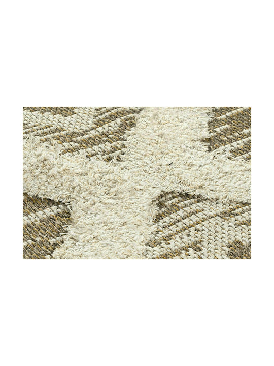 Beauty Home Morocotton 9242 Teppich Rechteckig Sommer Baumwolle mit Fransen Beige