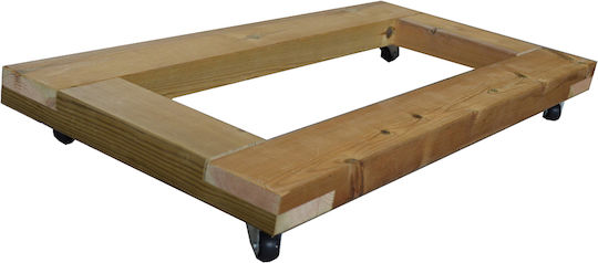 Showood Βάση Γλάστρας Ξύλινη με Ρόδες 60x30εκ.