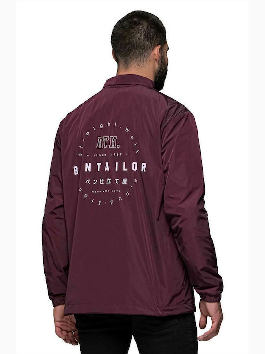 Ben Tailor Herren Jacke Lässig Burgundisch