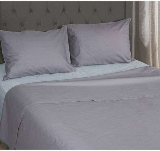 Flamingo Rainbow Σετ Σεντόνια Υπέρδιπλα 220x250εκ. Grey-Ice grey (4τμχ)