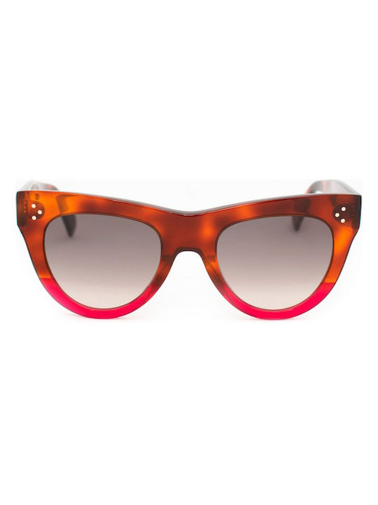 Celine Women's Sunglasses with Multicolour Plastic Frame and Brown Gradient Lens CL40016I-55B