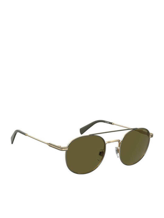 Levi's Unisex Sunglasses with Gold Metal Frame and Green Lens LV1013/S J5G/QT
