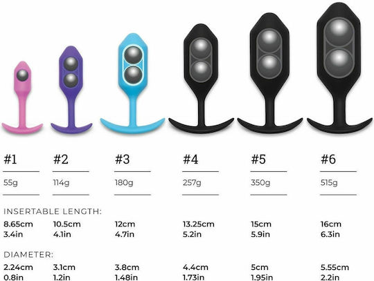 b-Vibe Snug Plug 6 Πρωκτική Σφήνα Μαύρη