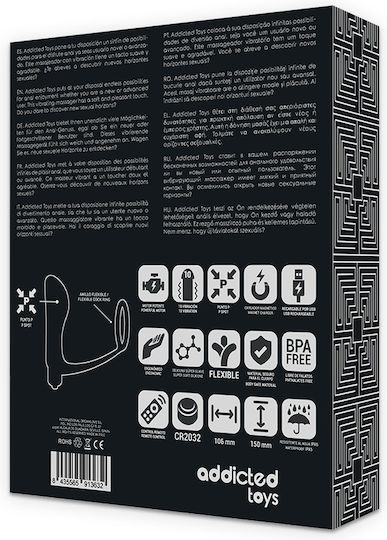 Addicted Toys Addicted Toys Vibrant Inel Cock Silicon cu Ineluri pentru penis Black