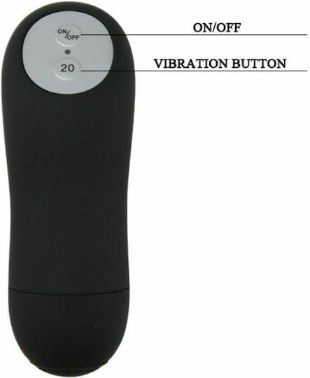 Baile Vibrating Plug Remote Control Wireless Anal Vibrator Black 16.5cm