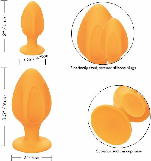 Calexotics Cheeky Buttplug Πρωκτικές Σφήνες Σετ Πορτοκαλί