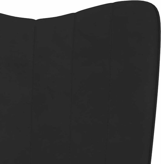 Μπερζέρα με Υποπόδιο Βελούδινη Μαύρη 61x70x96.5cm
