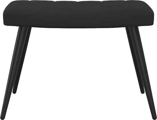Μπερζέρα με Υποπόδιο Βελούδινη Μαύρη 61x70x96.5cm