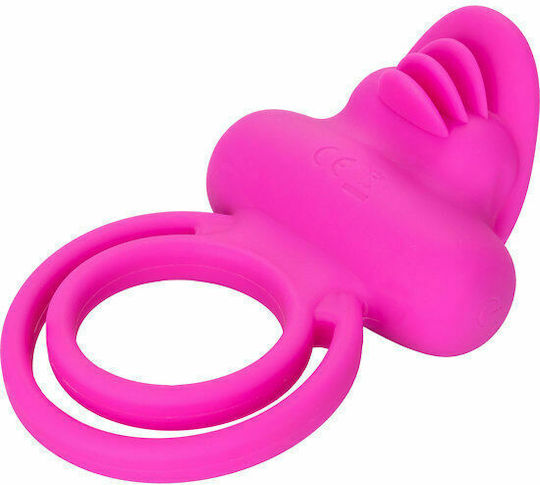 Calexotics Silicone Rechargeable Dual Clit Flicker Enhancer Vibrating Cock Ring Schwanz Silikon Pink
