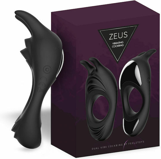 Feelztoys Zeus Dual Vibe Cock Ring Black