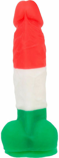 BMS Factory Addiction Leonardo Ρεαλιστικό Dildo με Όρχεις και Βεντούζα Red White & Green 18cm