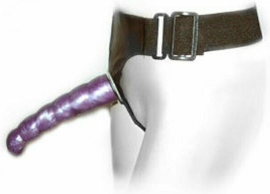 Baile Ultra Female Harness Anal & Vaginal Harness με Διπλό Dildo σε Μωβ Χρώμα