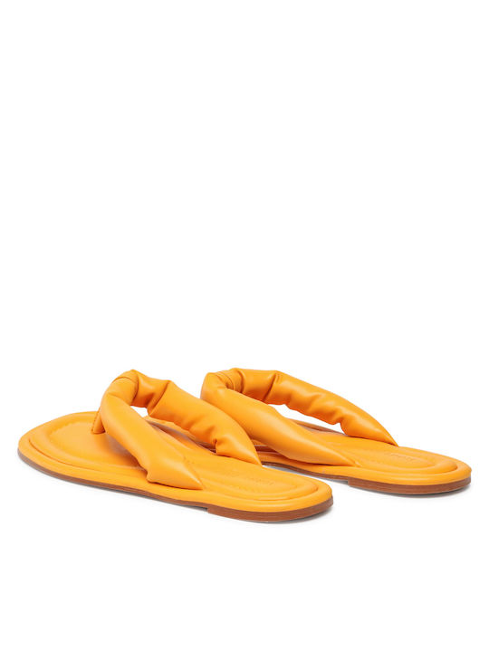 Damen Flache Sandalen in Orange Farbe
