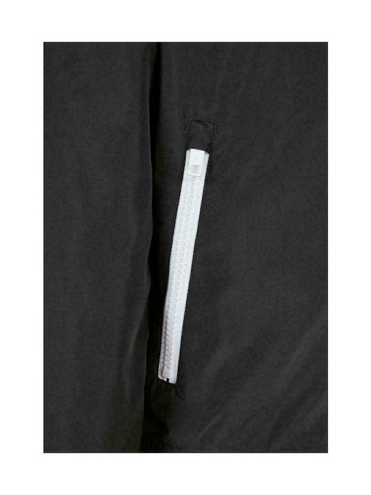 Kids' Sports Jacket Short Windproof with Hood Black