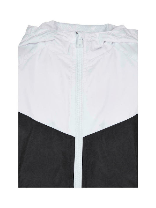 Kids' Sports Jacket Short Windproof with Hood Black