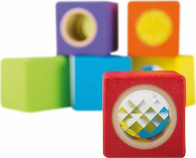 Joueco Shape Sorting Toy Discover Blocks 6 Pieces made of Wood for 12++ Months