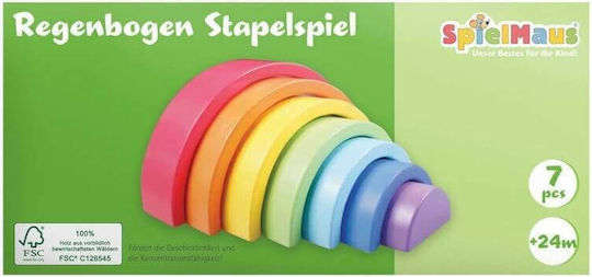 Stacking Toy Wooden Stacking Toy Rainbow made of Wood for 24++ Months